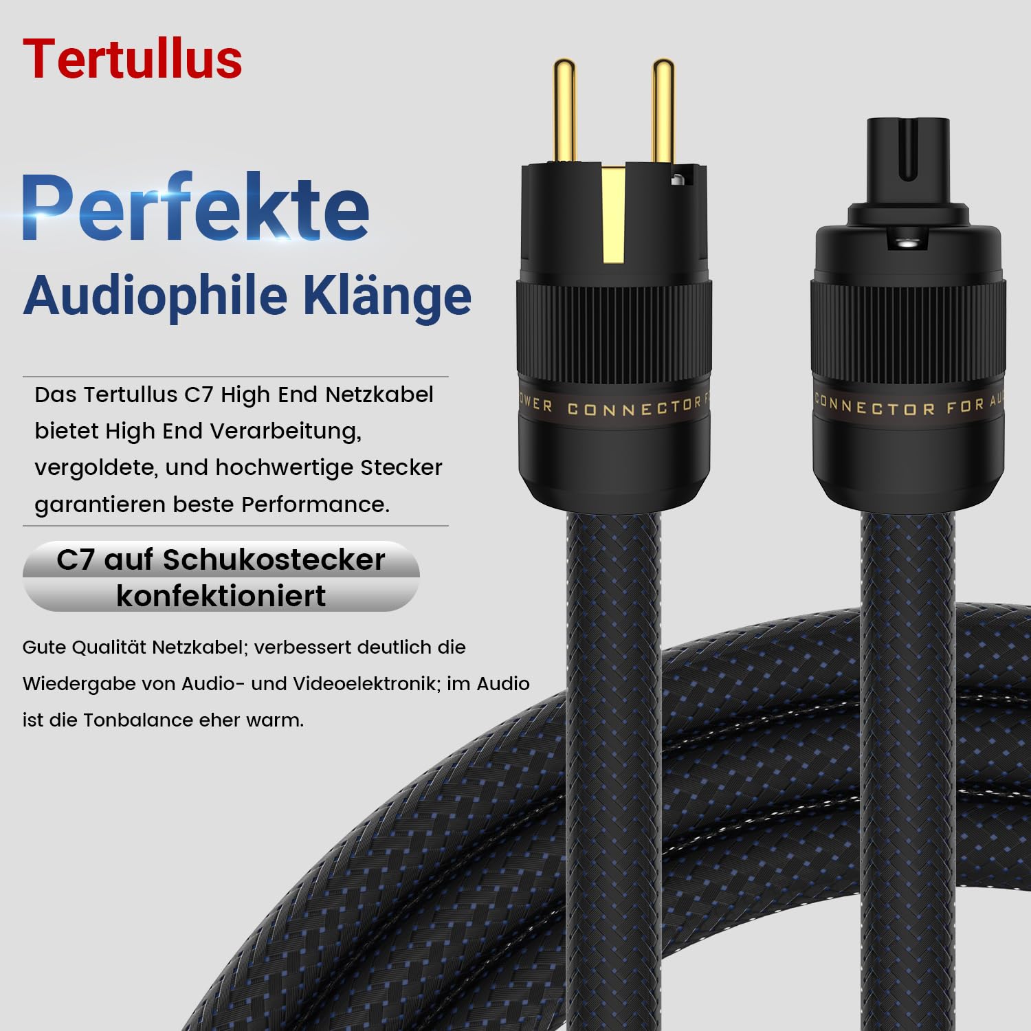 Cavo Alimentazione Audio Cavo Di Alimentazione Audiocrast CRYO-156 Schuko - Per Amplificatori E Lettori CD Cavo Alimentazione Amplificatore Audiocrast - Foto 4