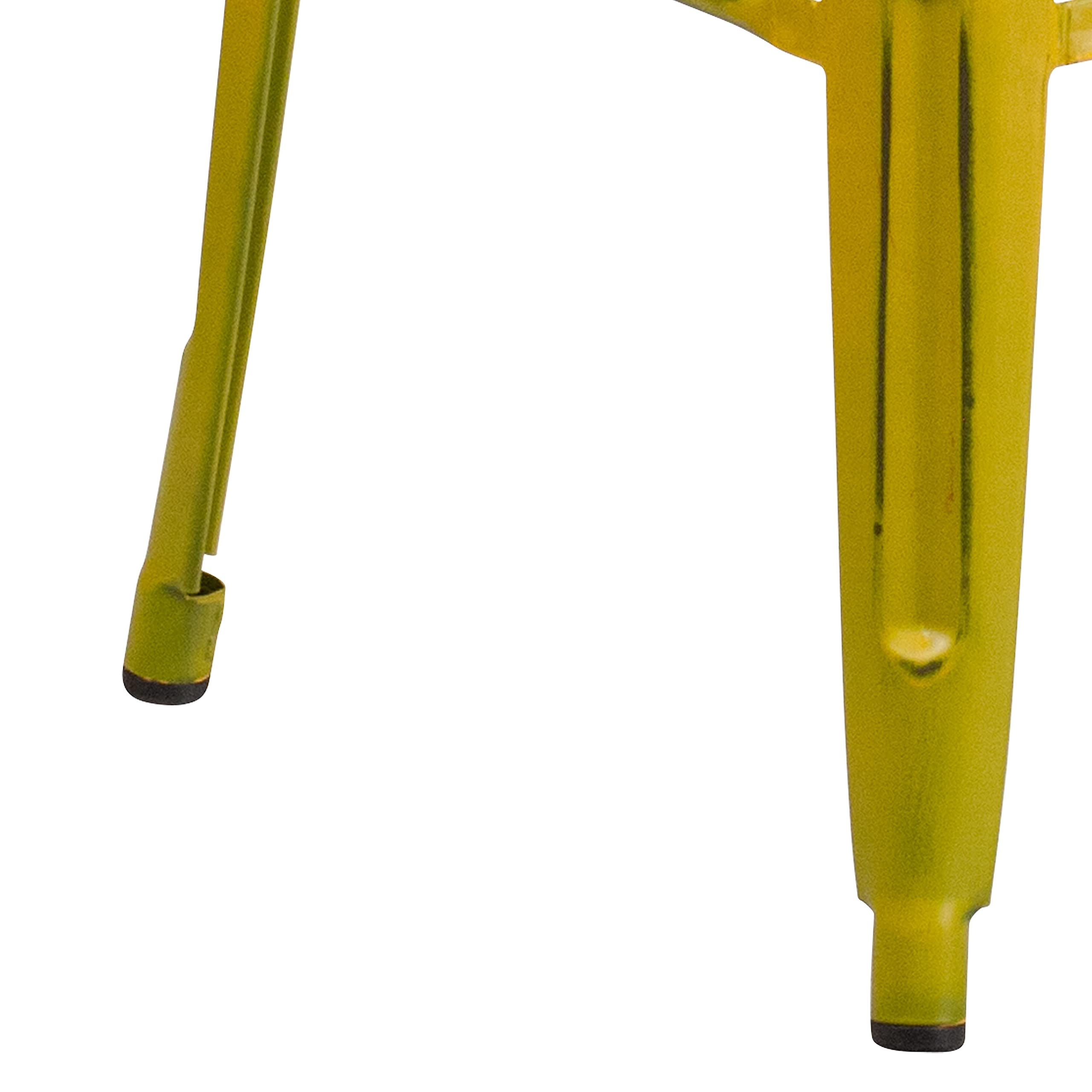 Flash Furniture - Sgabello da Bar in Metallo Anticato per Interni, 76 cm, Colore Nero 4 pz 4 pz Giallo