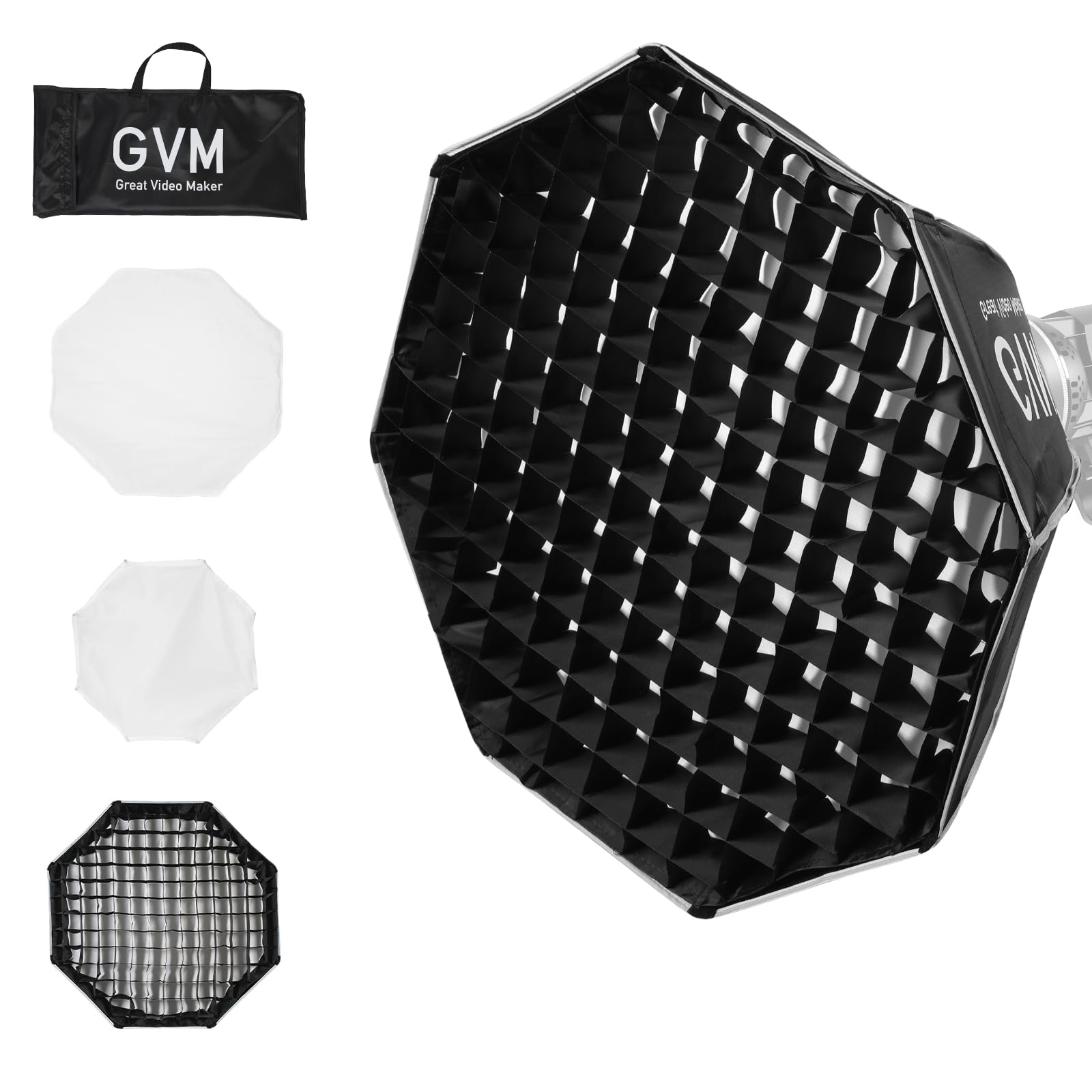 GVM Soft Boxes Lighting, Bowens Mount With Honeycomb Grid, Compatible - View #5