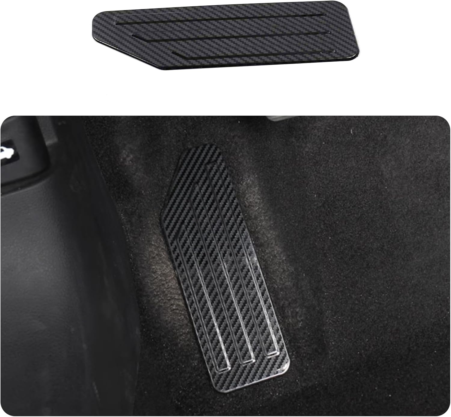 KELEIMAI Carbon Fiber Footrest Pedal Cover for Nissan Altima 2019-2025 - Stainless Steel Trim, Easy Install