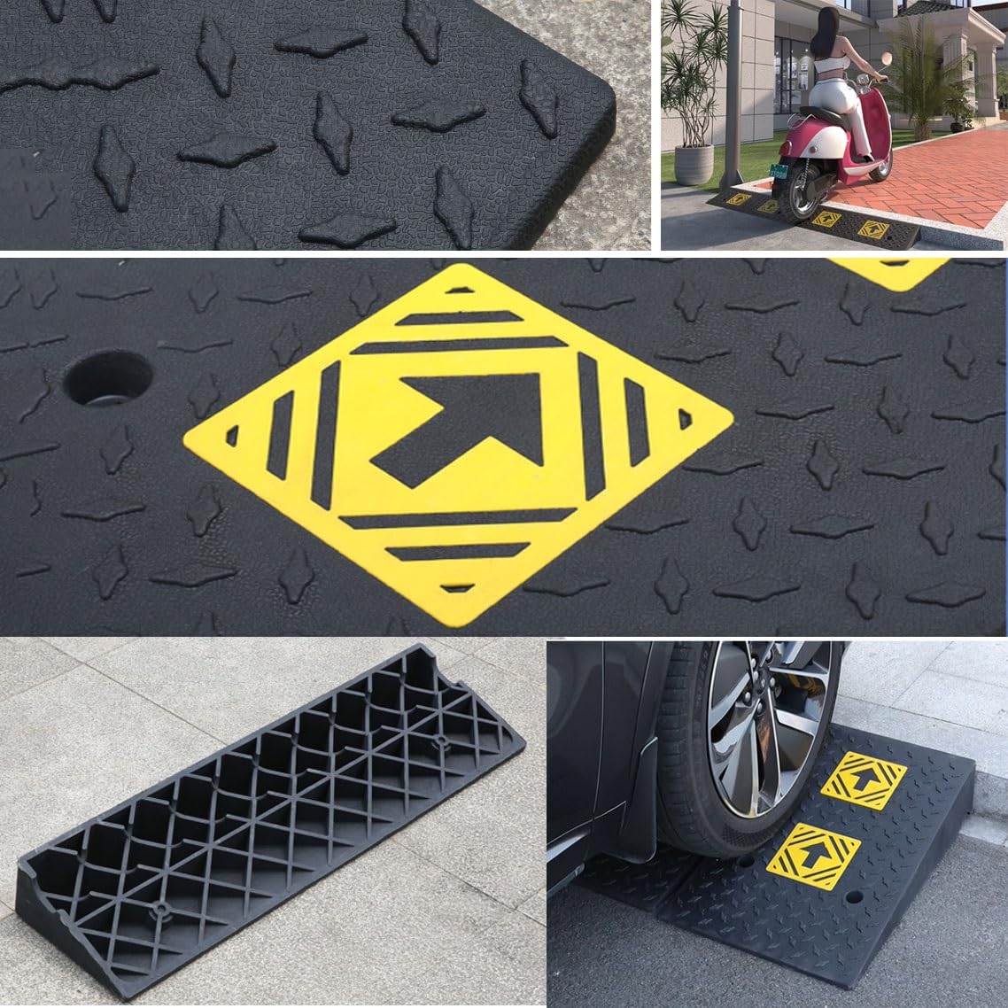 Rampy najazdowe/progi najazdowe, wysokość 4/5/6 cali, rampy samochodowe dla wózków inwalidzkich, schodów domowych, motocykli, kosiarek do trawy.(Rise 12cm (4.7 inch))