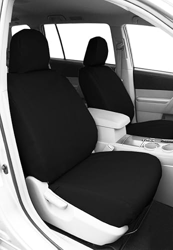 CalTrend DuraPlus - Fundas de asiento delanteros para Nissan Cube 2012-2014, inserto negro negro con ribete negro
