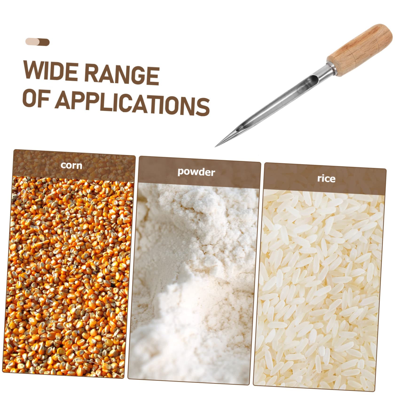ULTECHNOVO 5piezas Muestreador De Granos De Inoxidable Mango De Herramienta Multi-funcional Para Muestreo De Granos Maíz y Cereal Granjas Fácil De Limpiar y Usar