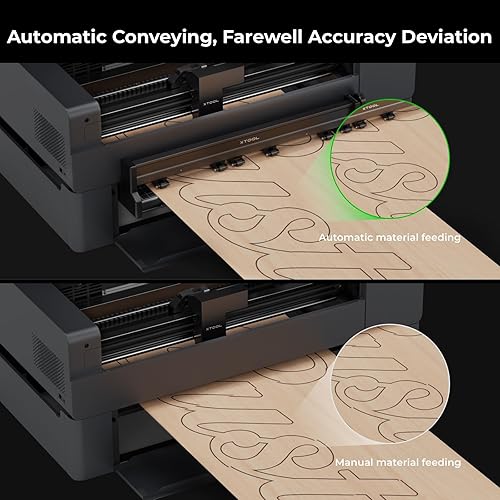 Miniatura 4 de xTool Alimentador automático para cortador láser xTool P2 55W Co2, socio para grabado y corte automático con precisión en áreas más grandes de hasta