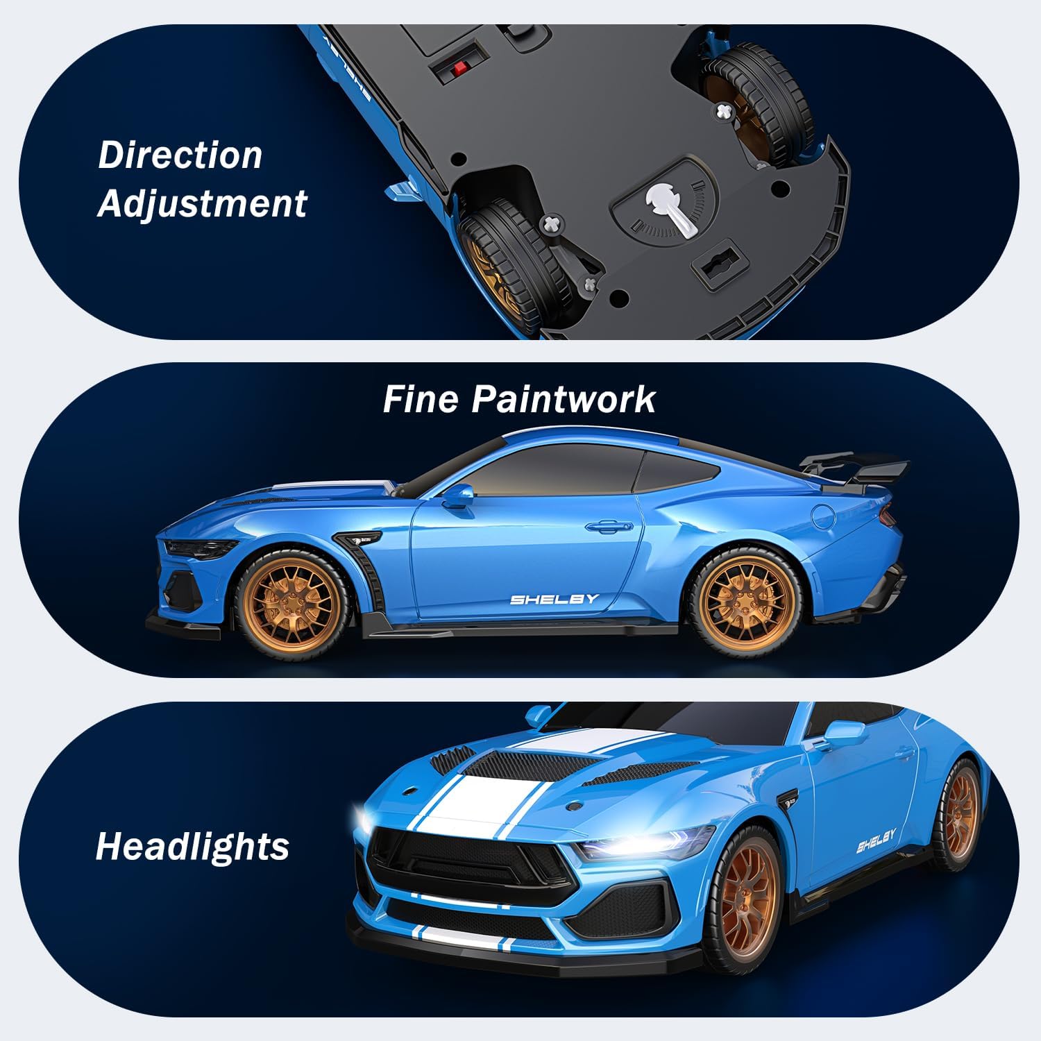 AEROQUEST 1:16 Ford Remote Control Car for Kid （ Shelby Super Snake-Blue） image 4