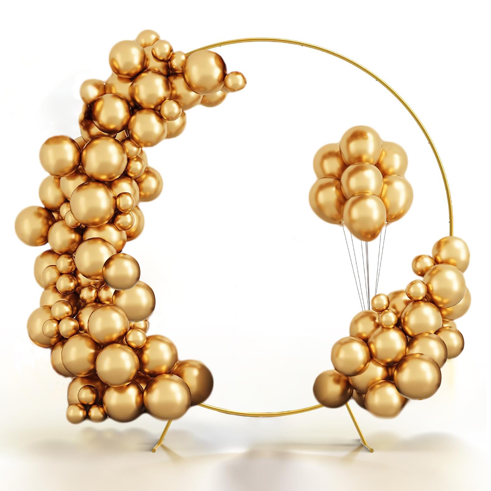 DQHKOW 6.6Ft Round Backdrop Stand Circle Balloon Arch Frame Kit for Circle Wedding Arch Flower Ring Stand Party Background Decoration