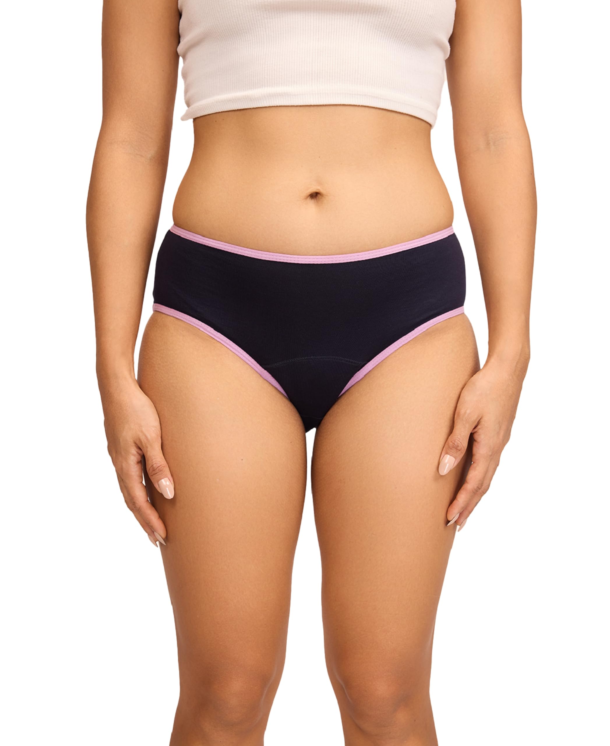 nushu Teen Hipster (10-12 Yrs) Reuseable Cotton Period Underwear for Girls, Leak Proof & Heavy Absorbency, Up to 4 Pads, 12-24hrs Protection, Reusable for 2 Years, Navy-picture-39
