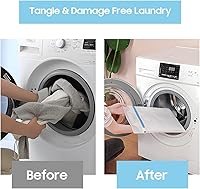 Vista 6 de 4 bolsas grandes de malla para ropa interior delicada con cremallera, 2 piezas de 24 x 24 pulgadas, 2 piezas de 20 x 24 pulgadas