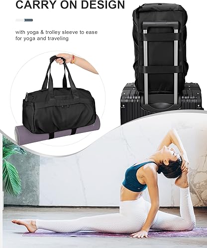 Miniatura 2 de Bolsa de gimnasio para mujeres y hombres con compartimento para zapatos, bolsa de lona deportiva, impermeable, para viajes, fin de semana, bolsa de