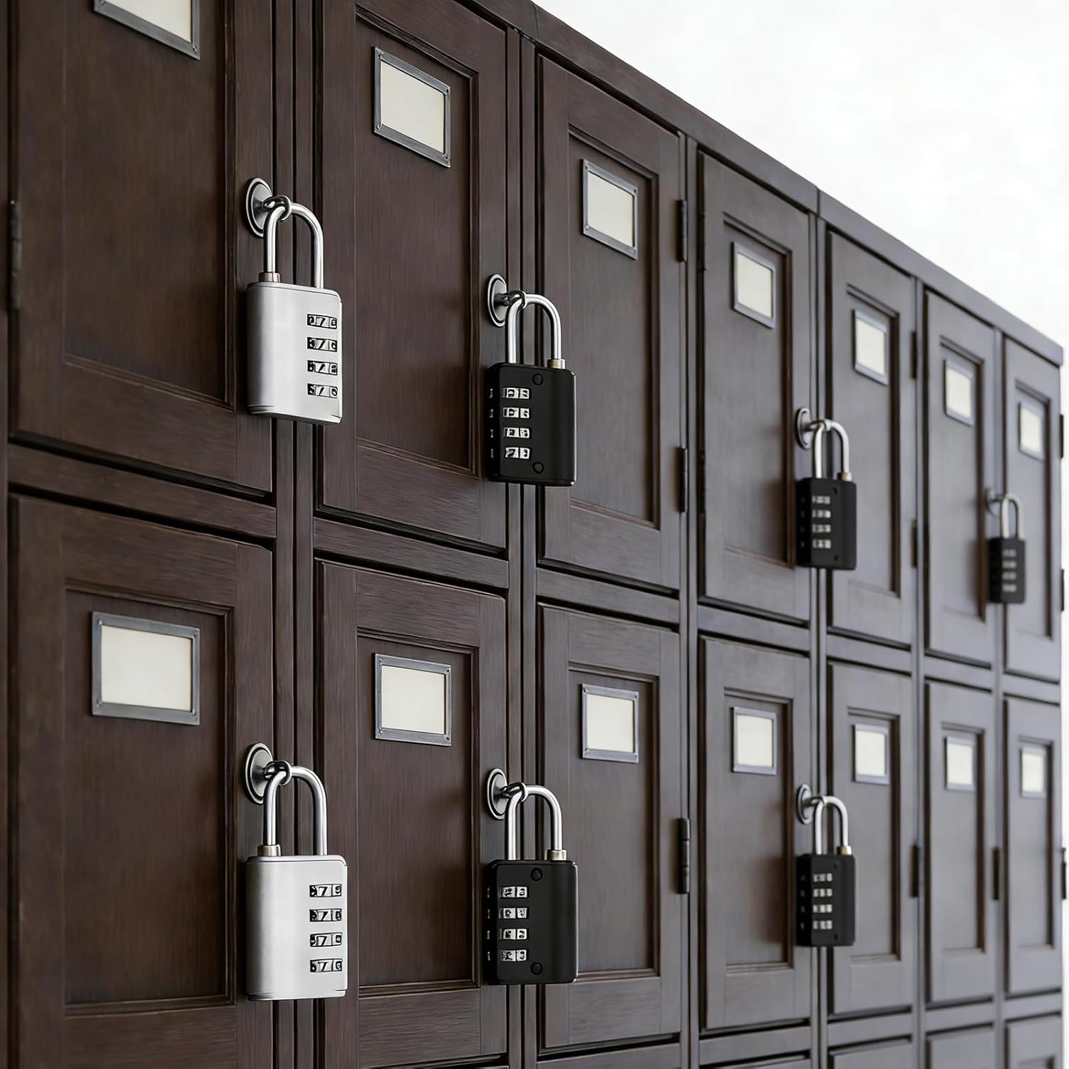 12 Pcs Combination Padlock with Keys Locker Resetable Outdoor Waterproof Gate Lock 4 Digit Combination Lock for Sports Gym School Locker Employee Fence Case (Silver and Black)