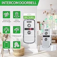 Vista 7 de Wireless Intercom Doorbell,4900ft Long Range Home Intercom System,Two Way Intercom for Elderly with 16 channels,21 Ringtones, 4 Volume Levels,Room