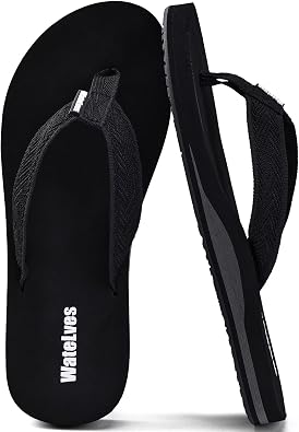 WateLves Womens-Flip-Flops-Thong-Sandals-Beach-Shoes Light and Comfortable for Vacation Walking-Bathroom-Pool