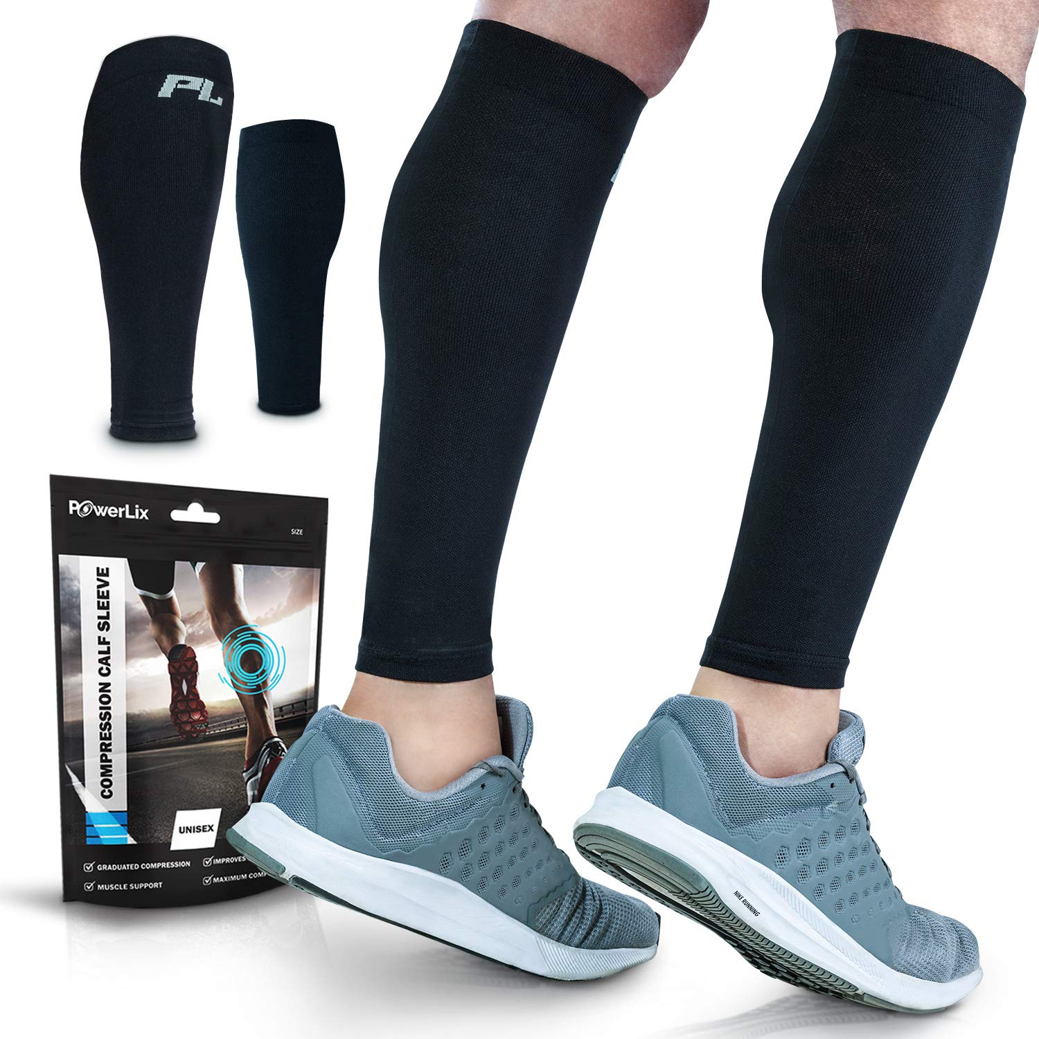 PowerLix Calf Compression Sleeve (Pair) Supreme Calf Cramp & Shin