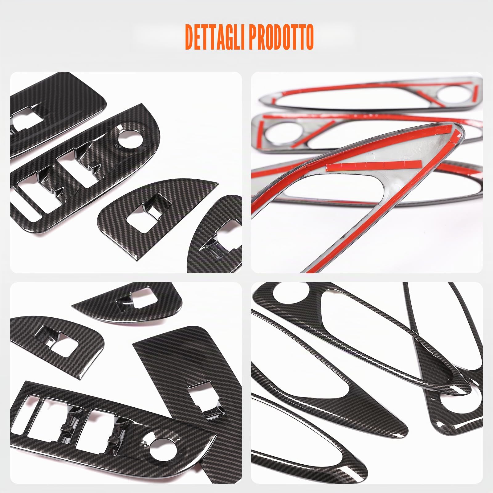 PIUGILH Telaio porta auto adatto per Alfa Romeo Giulia 2017-2020,Telaio interno porta Copertura decorativa,Accessori auto Interno