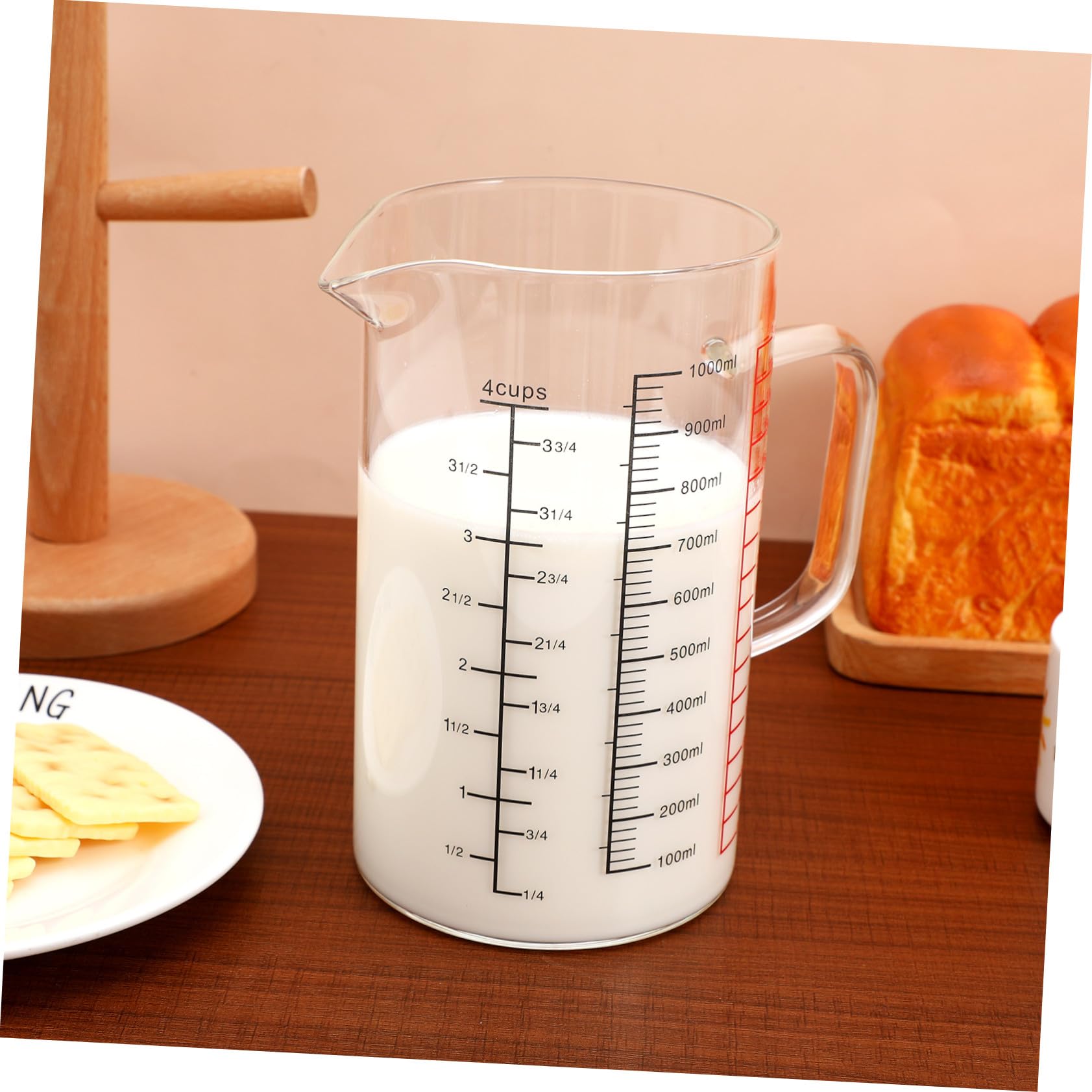 Borosilikatglas Glas Messbecher 1000ml mit Skalen für Küche