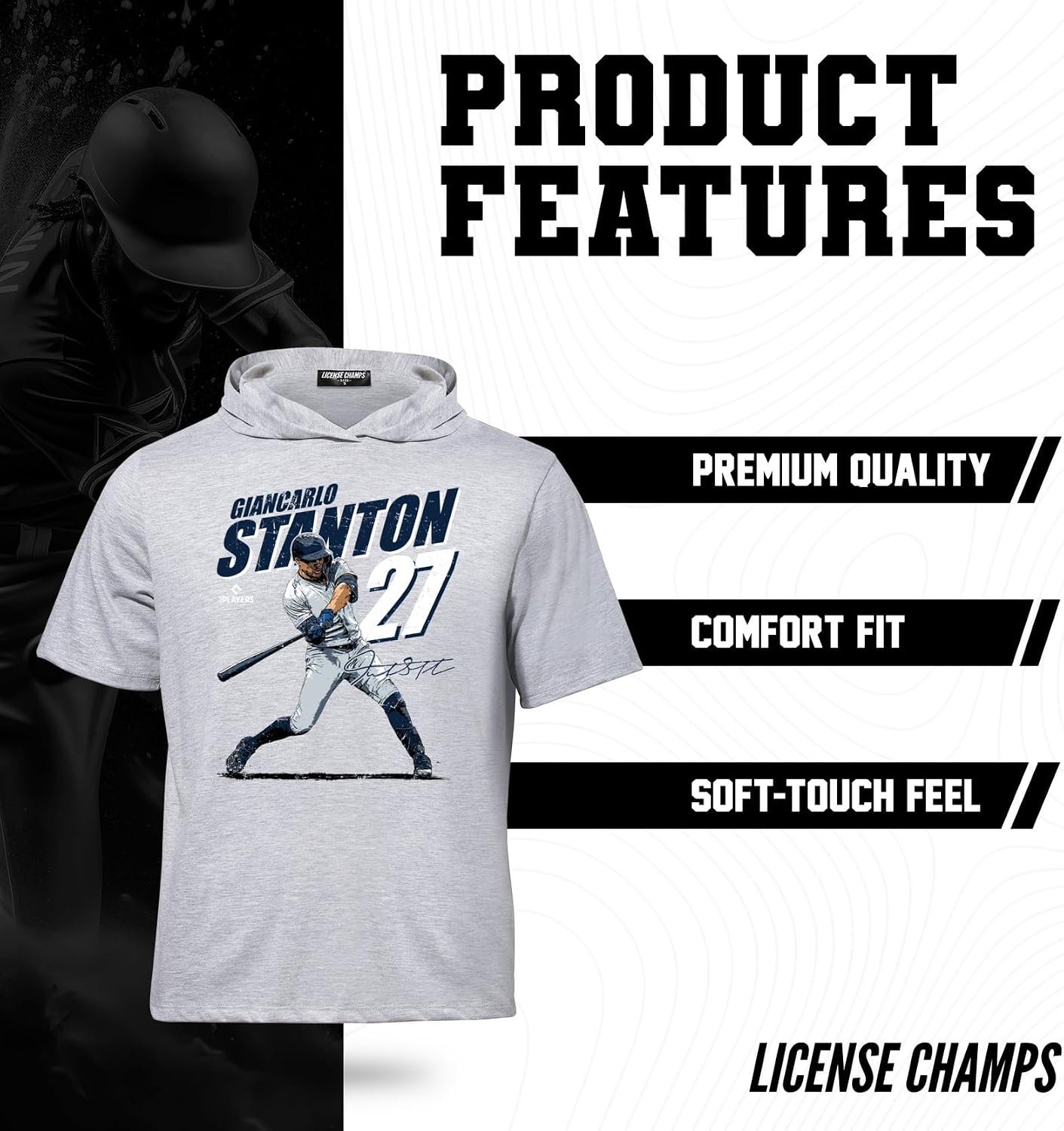 License Champs Men's Cotton Short Sleeve Hoodie | Hooded T-Shirt | Official NCAA Merch