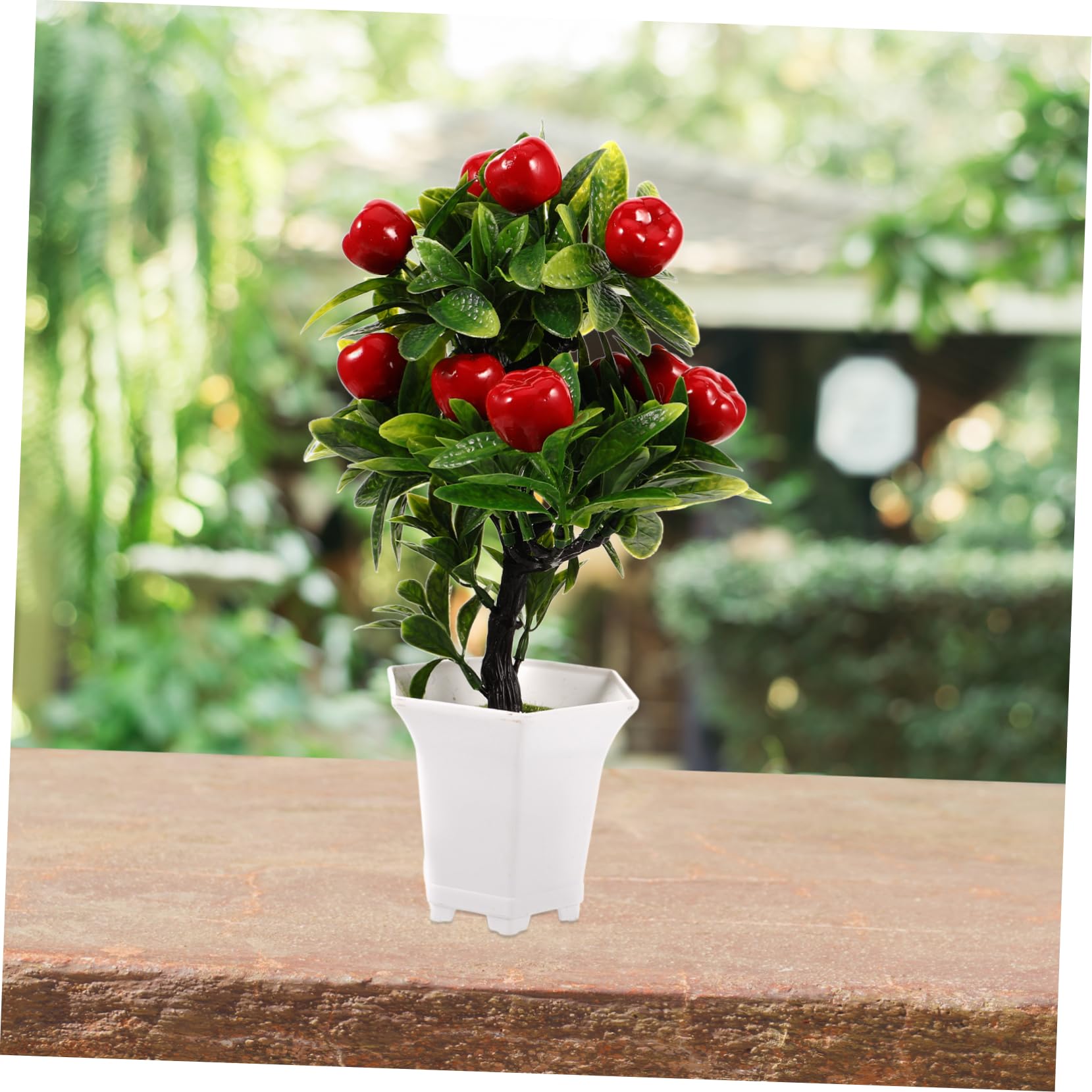 STOBAZA Artificial Potted Plant Simulated Fruit Tree Bonsai Simulation Bonsai Ornament Plastic Fruit Tree Bonsai Faux Fruit Tree Fake Fruit Tree Office Fruit Tree Decor Artificial Plant