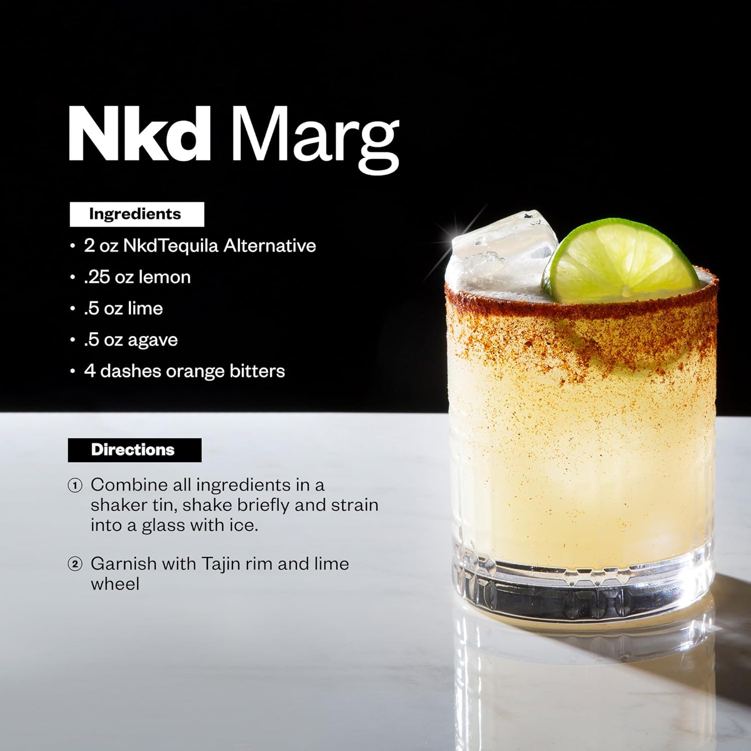 Nkd Tequila Non-Alcoholic Spirit – Zero-Proof Alternative | Smokey Agave, Caramel & Citrus Finish | Crafted from Real Tequila for Cocktails & Margaritas | 1:1 Replacement