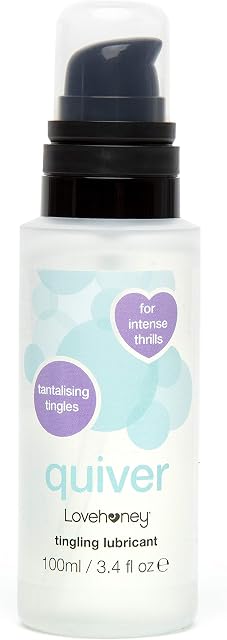 Lovehoney Quiver Tingling Water Based Lube Gel - Tingle Lube for Men, Women and Couples - Natural Feel Smooth & Slippery Lubricant for Increased Sensitivity- 100ml