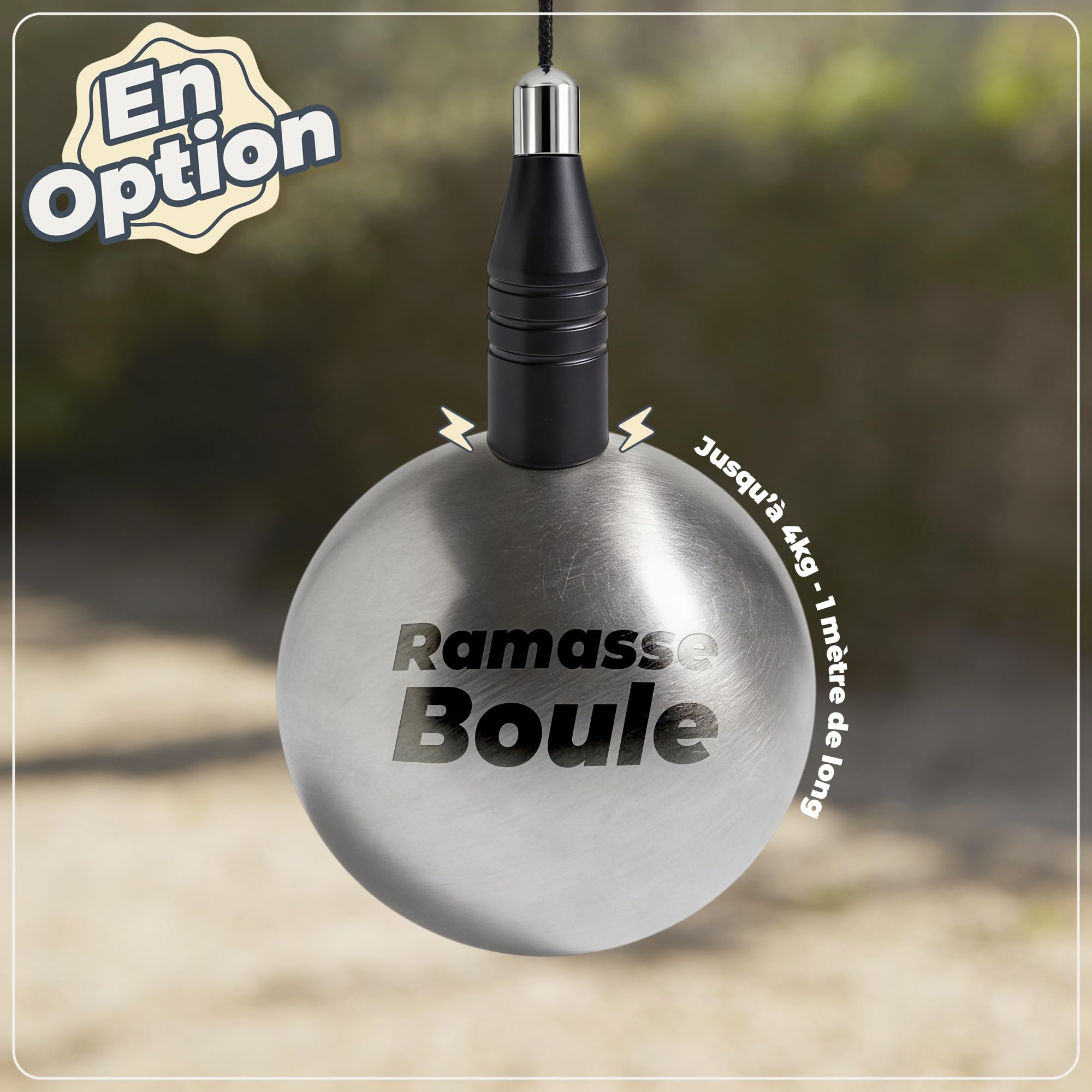 KDO MAGIC - Boule de pétanque personnalisée - Triplette 550g gravée - Pétanque Personnalisable - Lot de 3 Boules et 1 cochonnet - Idée Cadeau