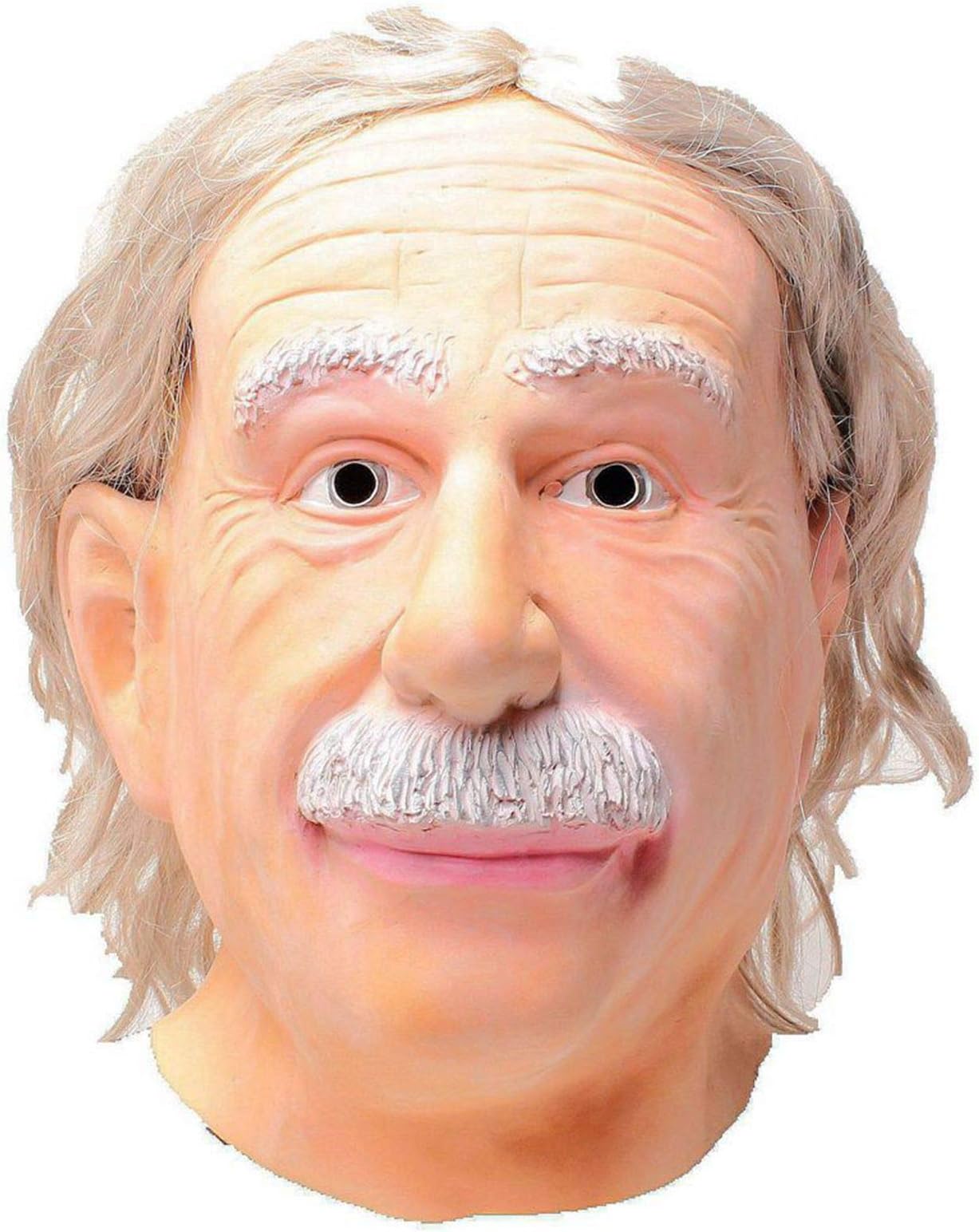 RAPGET Celebrity Mask-Human Old Man Mask Realistic Halloween Latex Human Wrinkle Face Mask-Card Face and Fancy Dress Mask-Latex Full Head White hair,Adult Size