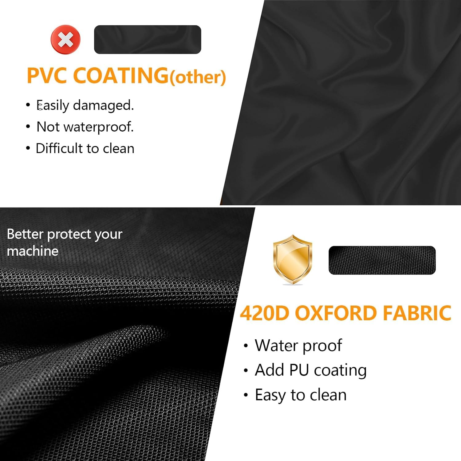 Paerduo Cubierta para barbacoa de gas, impermeable, resistente al viento, resistente a los rayos UV (140 x 65 x 120) - 4