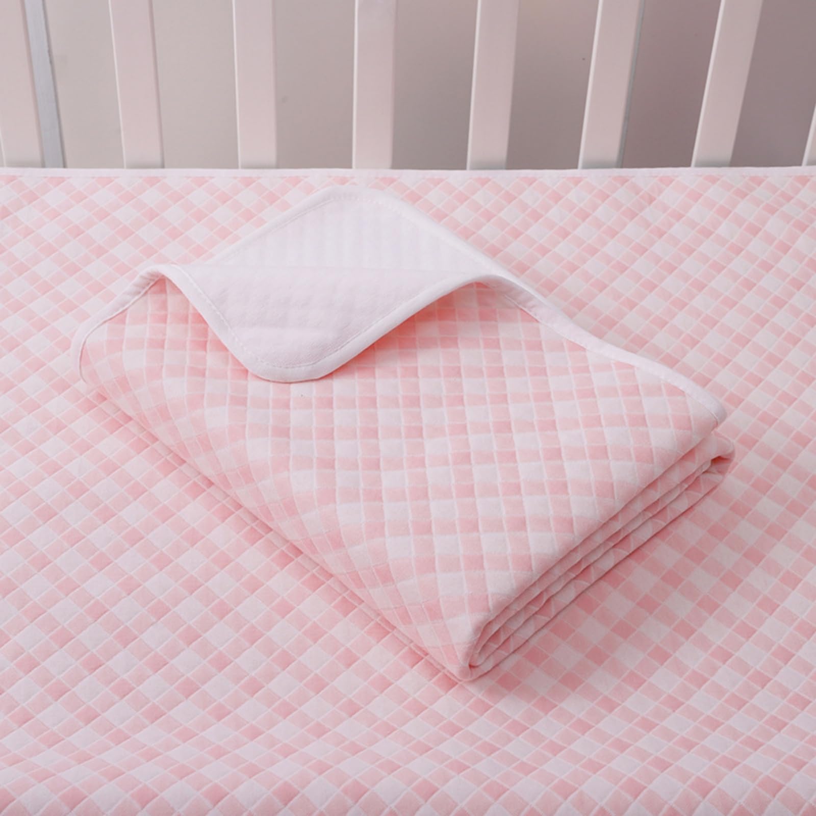 FANSU Traversine Lavabili per Incontinenza Jacquard a Scacchi (Rosa,180x200cm)