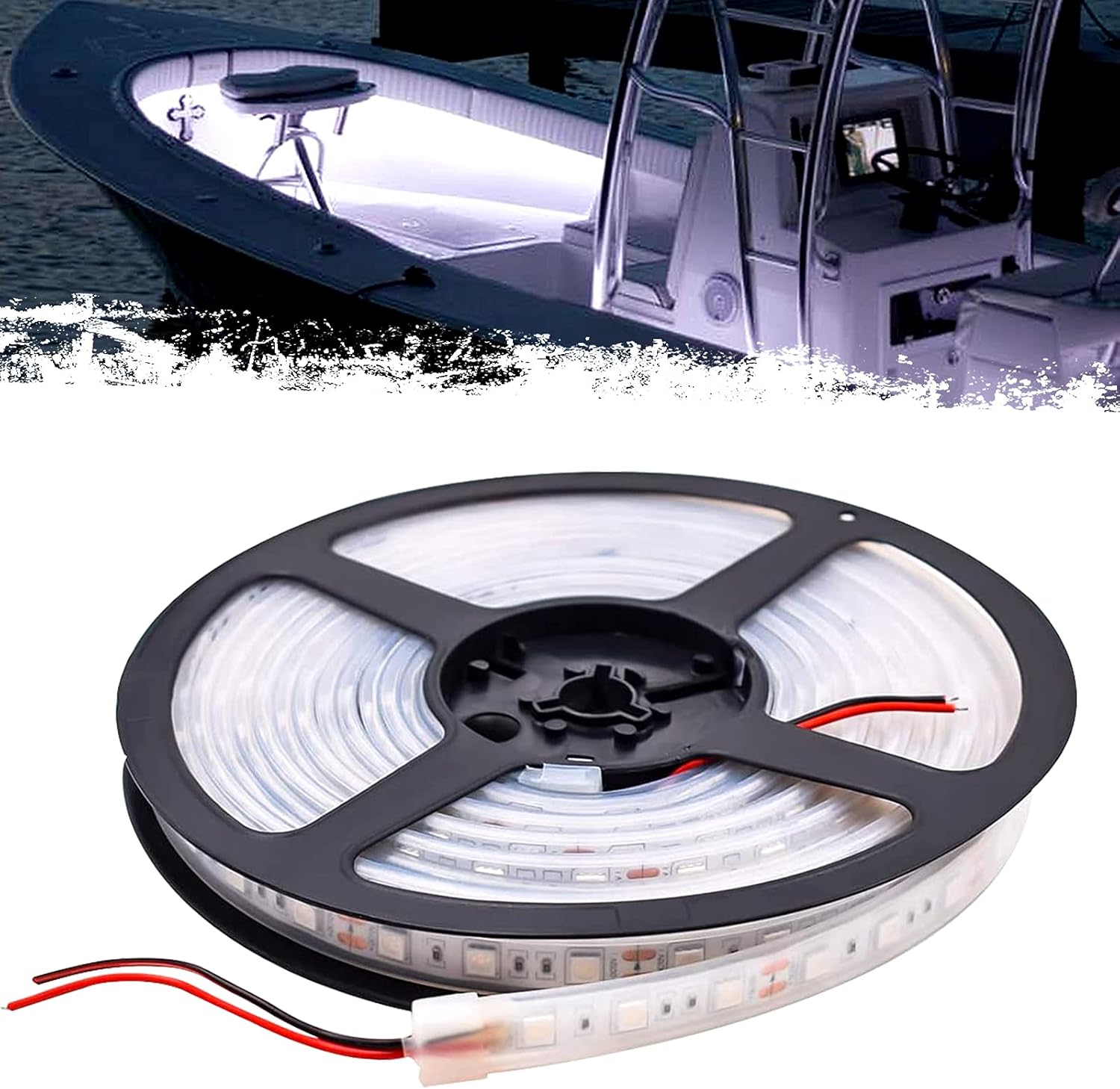 PSEQT Boat LED Lights Strip, 16.4FT/5m Marine Interior Courtesy Deck Navigation Lights Blue Waterproof with Adhesive Tape & Clip & 22AWG Wire for 12V Pontoon Fishing Boat Yacht Kayak Sailboat : Sports & Outdoors