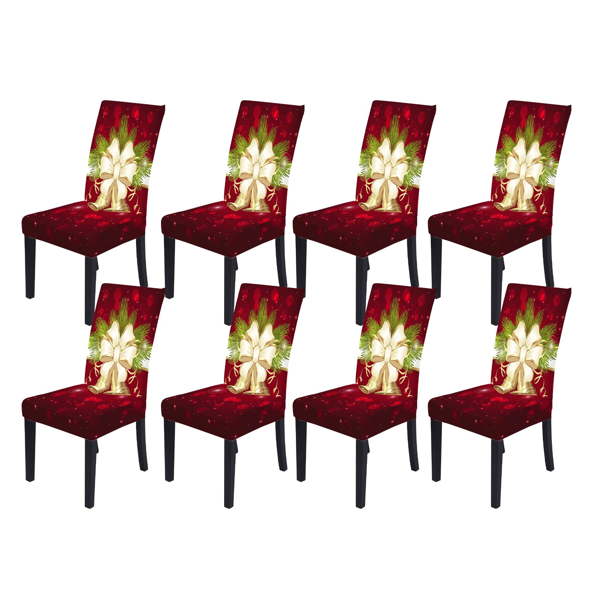 Red Christmas Chair Covers Set of 2 - Vintage Style -13