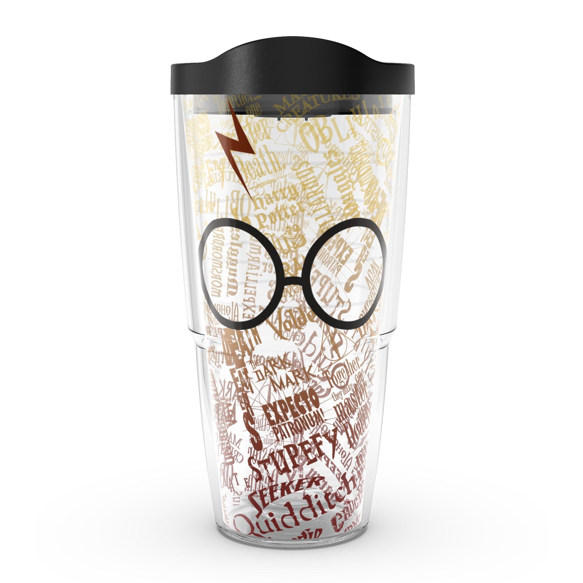Verre Harry Potter Tervis anti-éclaboussures avec grand couvercle noir