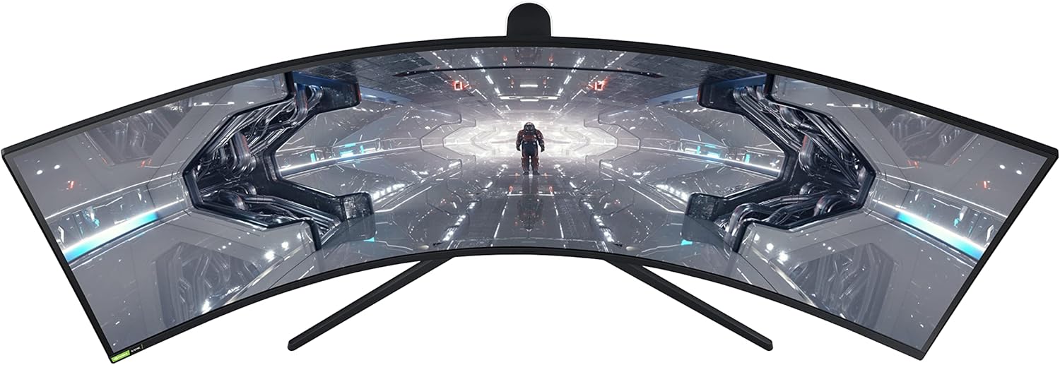 Samsung Monitor Gaming Odyssey G9 (C49G95), Curvo (1000R), 49, 5120x1440 (Dual QHD), 32:9, HDR1000, HDR10+, VA, 240 Hz, 1 ms, Freesync Pro, G-Sync, HDMI, USB 3.0, Display port, Ingresso Audio, HAS Samsung Monitor Gaming Odyssey G9 (C49G95), Curvo (1000R), 49, 5120x1440 (Dual QHD), 32:9, HDR1000, HDR10+, VA, 240 Hz, 1 ms, Freesync Pro, G-Sync, HDMI, USB 3.0, Display port, Ingresso Audio, HAS