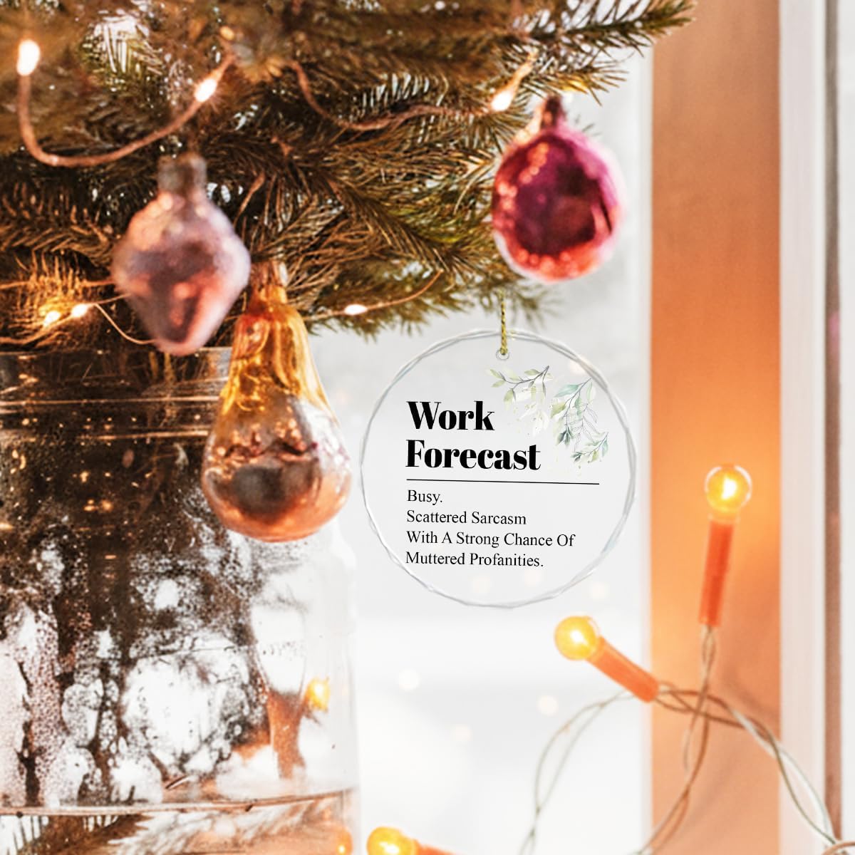 Work Forecast Inspirational Hanging Ornament,Appreciation Encouragement Gifts for Women Men Coworkers,Motivational Crystal Hanging Plaque Ornament Keepsakes for Tree Decor - Image 6