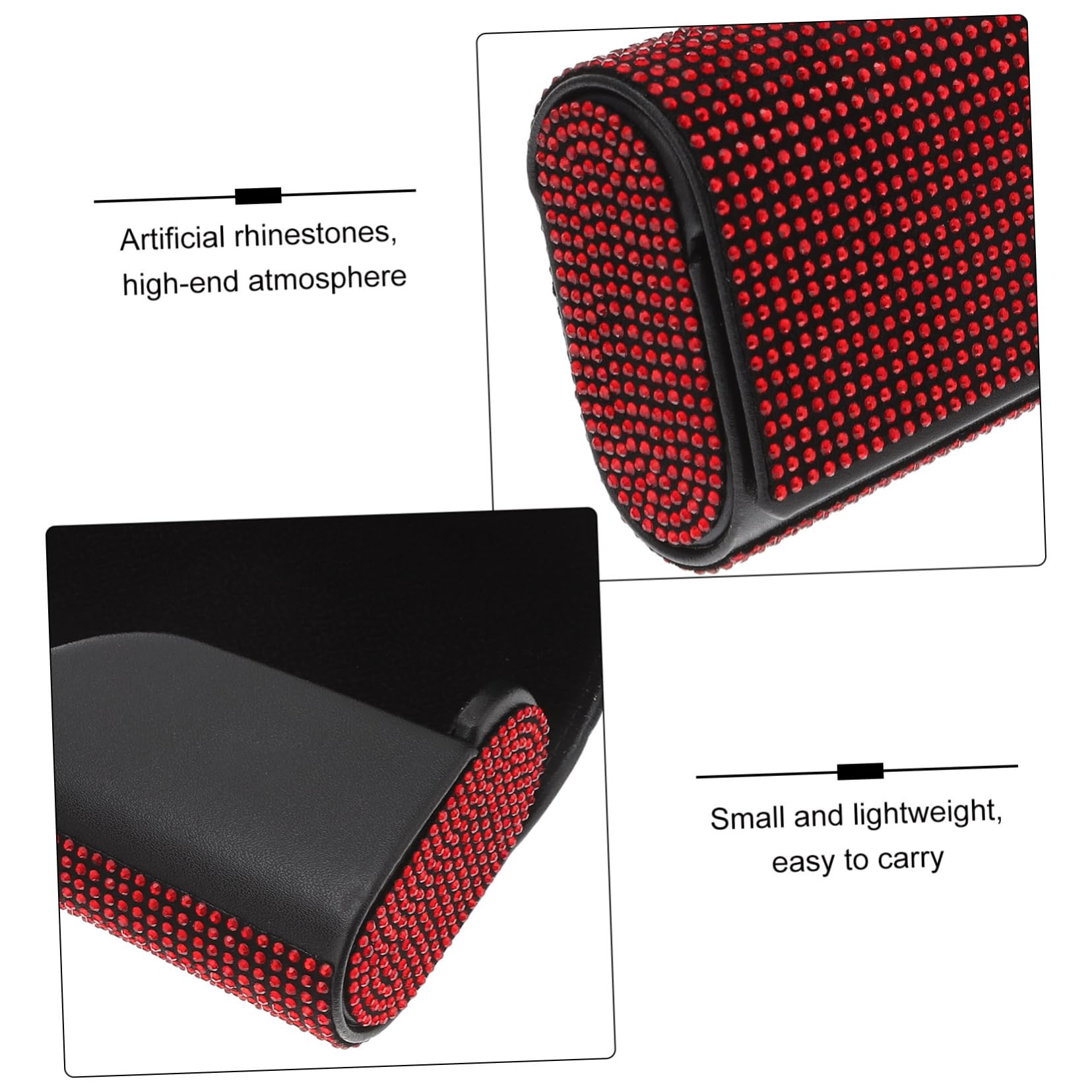 CALLARON 3 Pezzi Supporto Per Visiera Auto Intelligente Supporto Per Occhiali Con Strass Accessori Per Auto Facile Da Donna