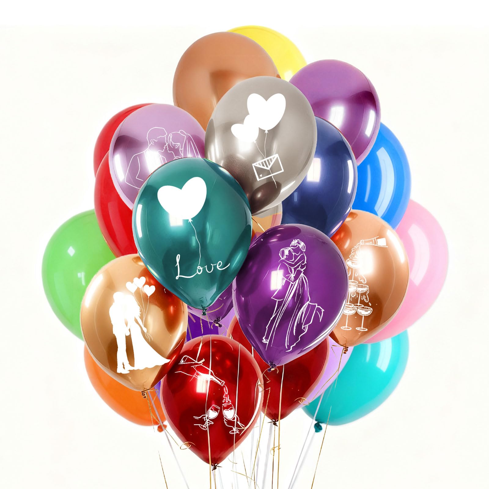 Personalised Balloons with Logo and Text, Customise your Balloon with Logo and Unique Design, Ideal for Weddings, Birthdays, Graduations, Christmas, Halloween and All your Parties (Style 4)