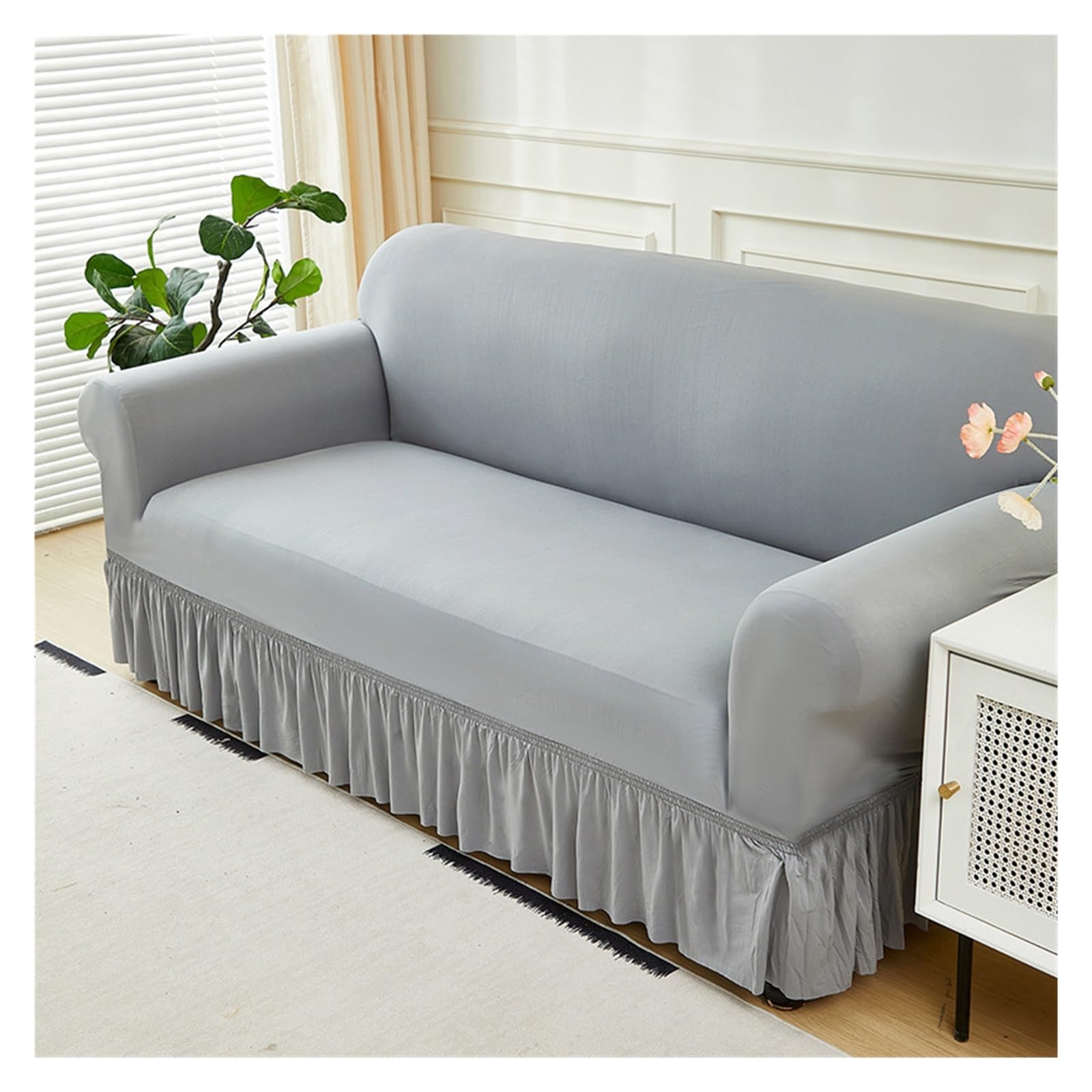 Housse de canapé en L résistante aux fourrures et lavable pour bureau