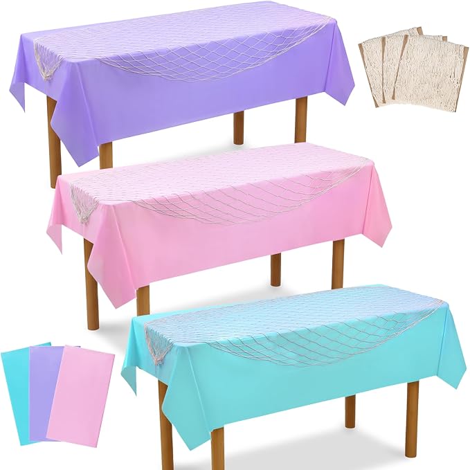 Amazon.com: Aiyorse 6 Pcs Fish Net Decorative and Tablecloth Set ...