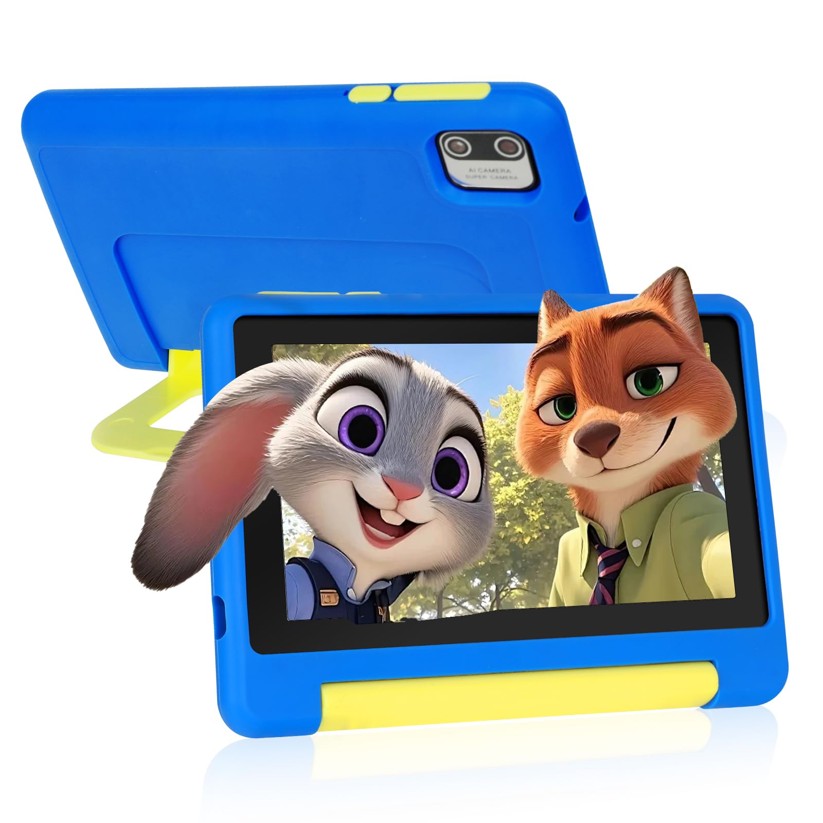 Whitedeer 2026 Latest Kids Tablet, 7 inch Tablet for Kids 3-7 Ages 8GB RAM +64GB ROM, Android 13, Parental Controls, Dual Camera, Wi-Fi, Bluetooth, Type-C, Impact Resistant Case, Gift,Blue - 1