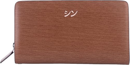 SHINKO Cartera de cuero para mujer, tarjetero de cuero liso, cartera de mano para mujer, tarjetero de cuero con pulsera, Café mate, Versátil