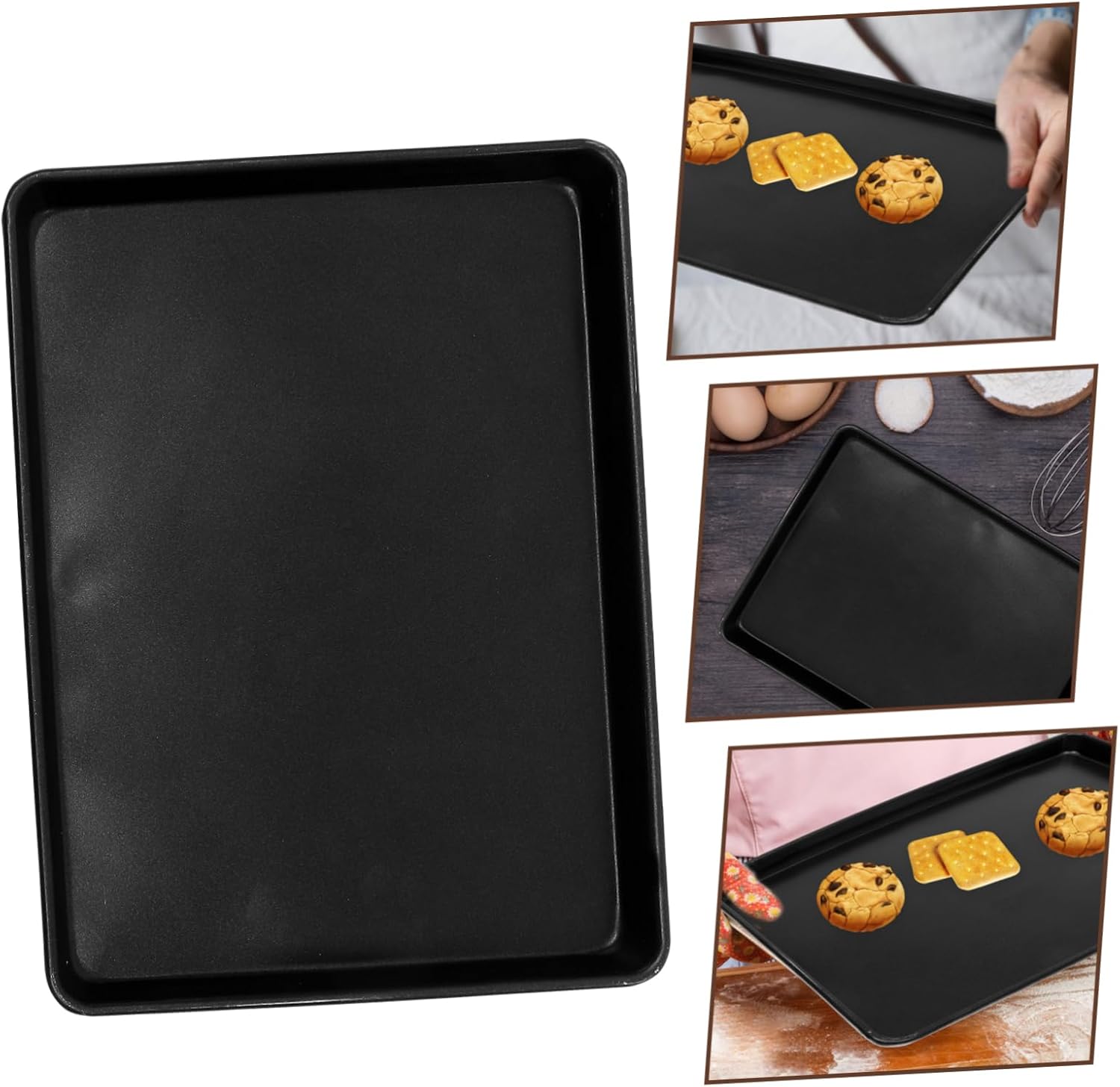 Garneck Alloy Baking Pan Non-stick Cookie Baking Sheet for Oven for Cakes Desserts Bbq Reusable Bakeware for Home