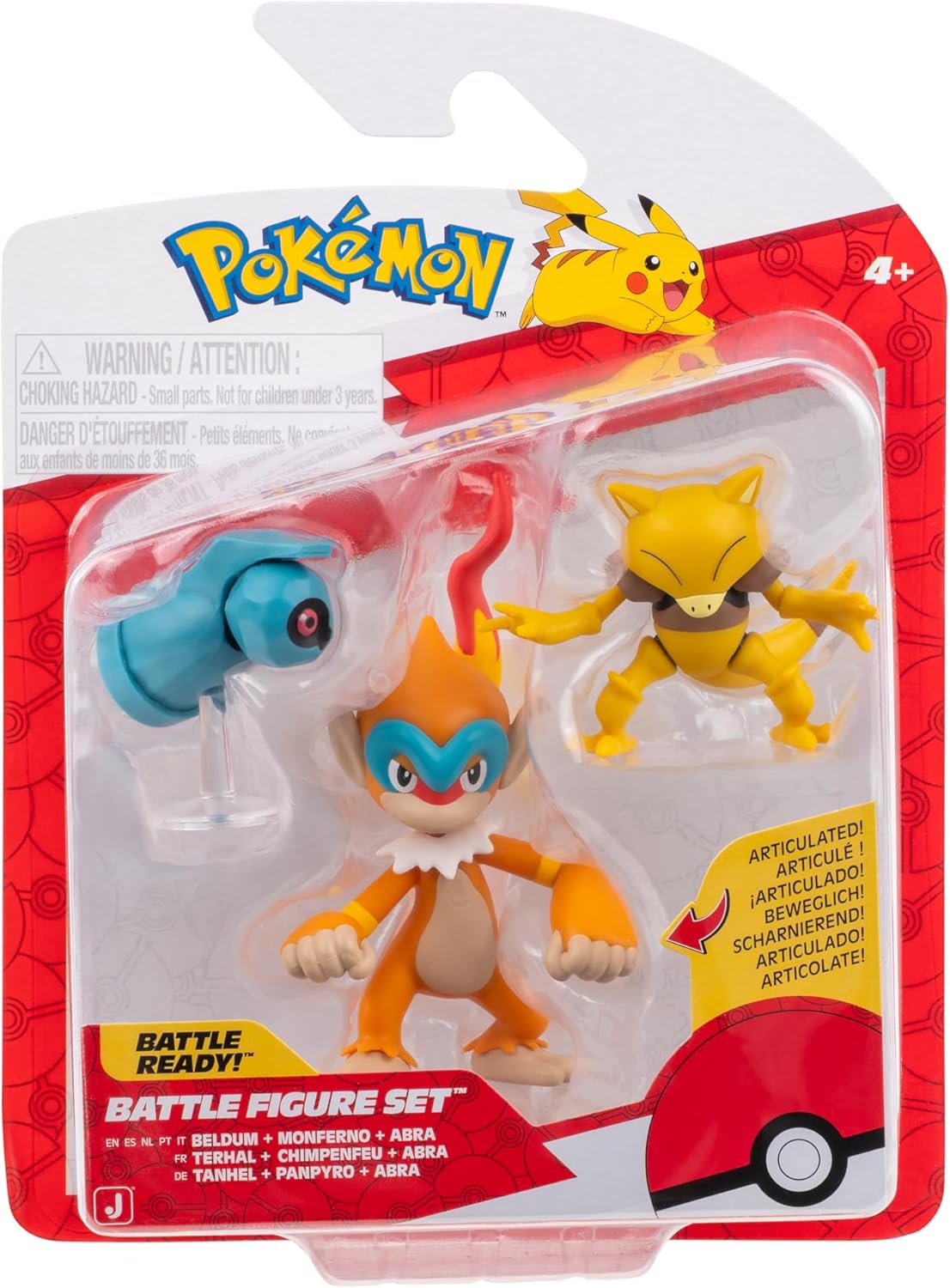 Pokémon PKW4092 Battle Figure Set Tanhel, Abra and Panpyro Official Figures Set