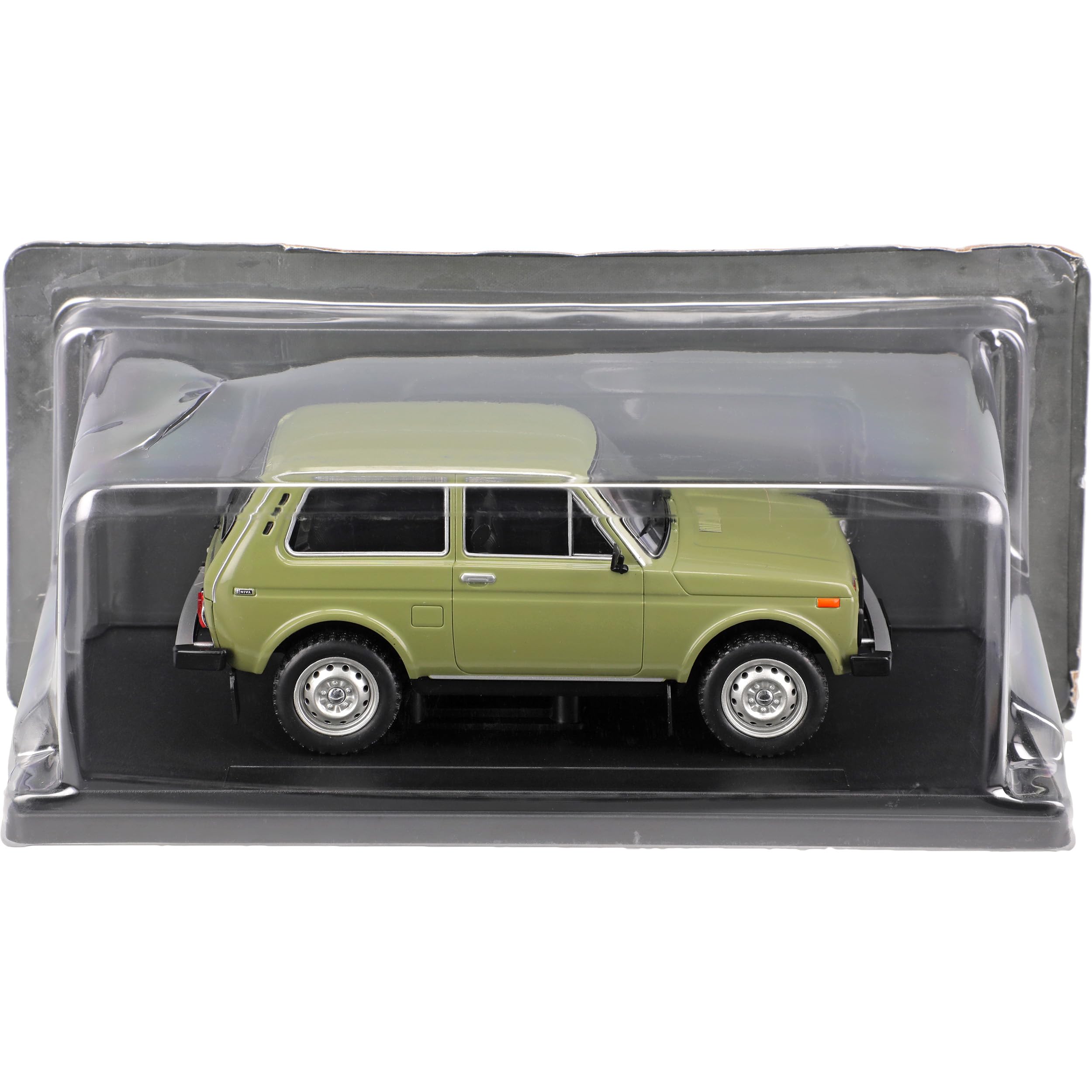 alles-meine.de GmbH Lada Niva was 2121 Grün Ab 1976 mit Sockel 1/24 Modell Auto mit individiuellem Wunschkennzeichen