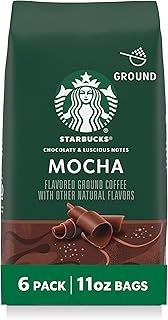 Ground Coffee, Flavored Hot or Iced Coffee, Mocha, Six 11 oz Bags​