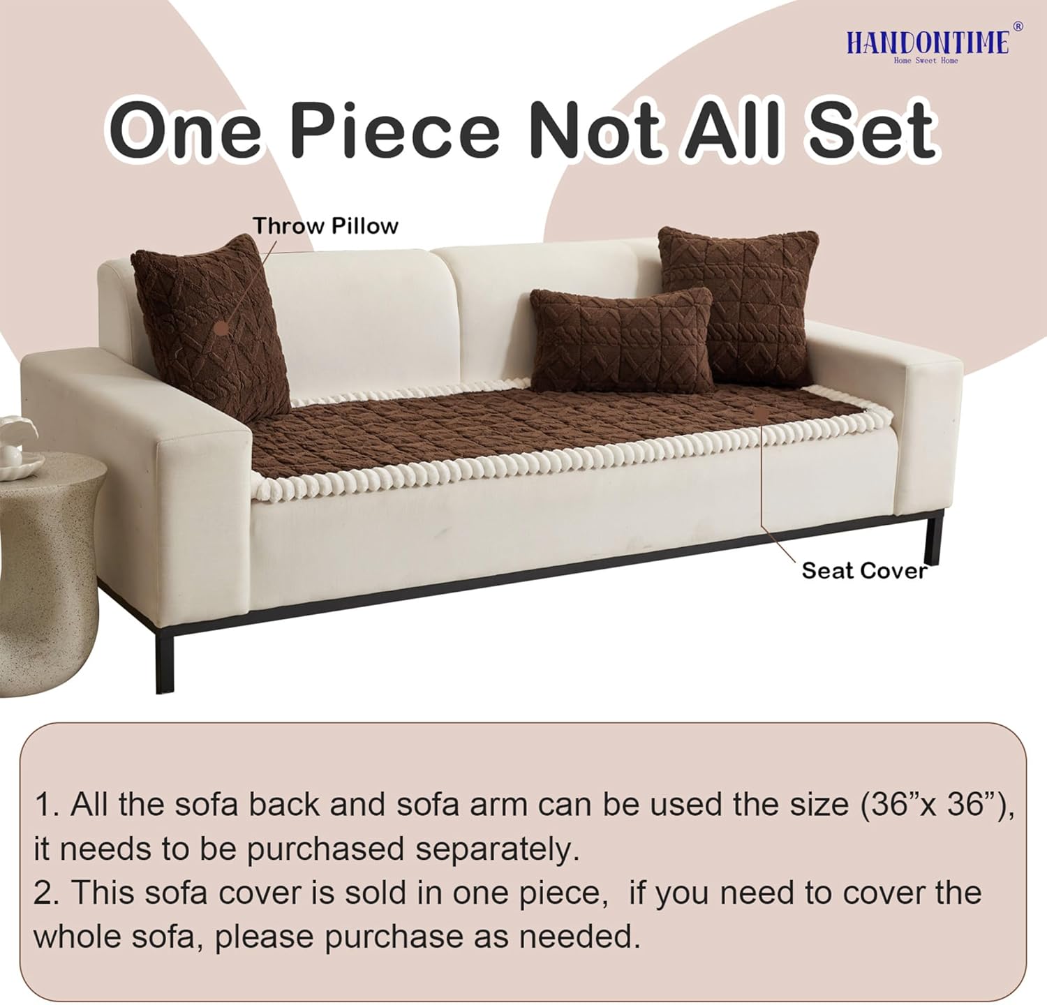 HANDONTIME Funny Fuzzy Couch Covers for Pets Washable Jacquard Geometric Dog Sofa Cover Plush Couch Protector for Dogs Non-Slip Durable Comfortable Pet Furniture Cover (Chocolate, 27.6" x 70.9") - Image 8