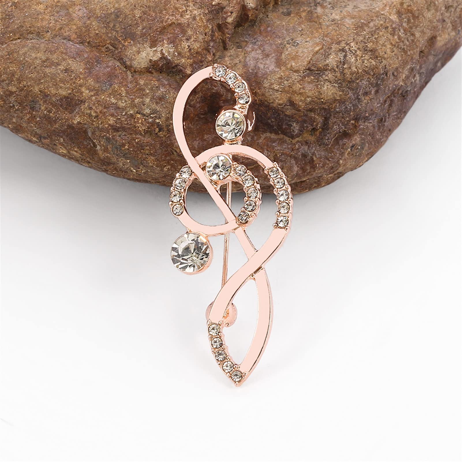 Spilla Gioielli Regali for donna Spilla musicale Spilla in metallo con strass Nota musicale Spilla for donna Spilla for gioielli Accessori semplici for la vita quotidiana Spille e spille