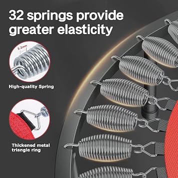 Rebounder Trampoline for Adults, 40/50 Foldable Spring Fitness Trampoline - 450 lbs Capacity, Quiet & Stable Indoor/Outdoor Exercise Equipment for Cardio Workout