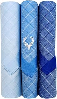 Men's Cotton Pastel Multicolour Handkerchief- Pack of 3, Multicolour, 46 x 46