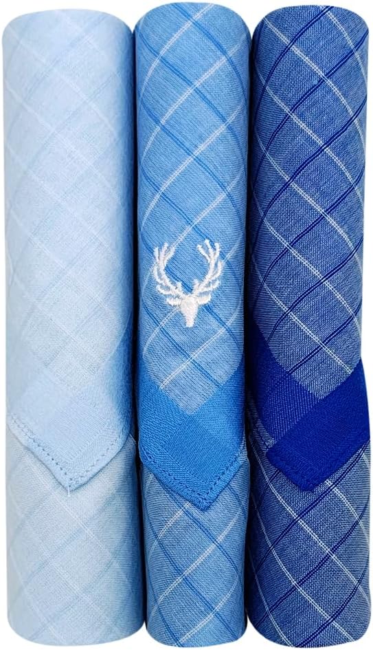 Men's Cotton Pastel Multicolour Handkerchief- Pack of 3, Multicolour, 46 x 46