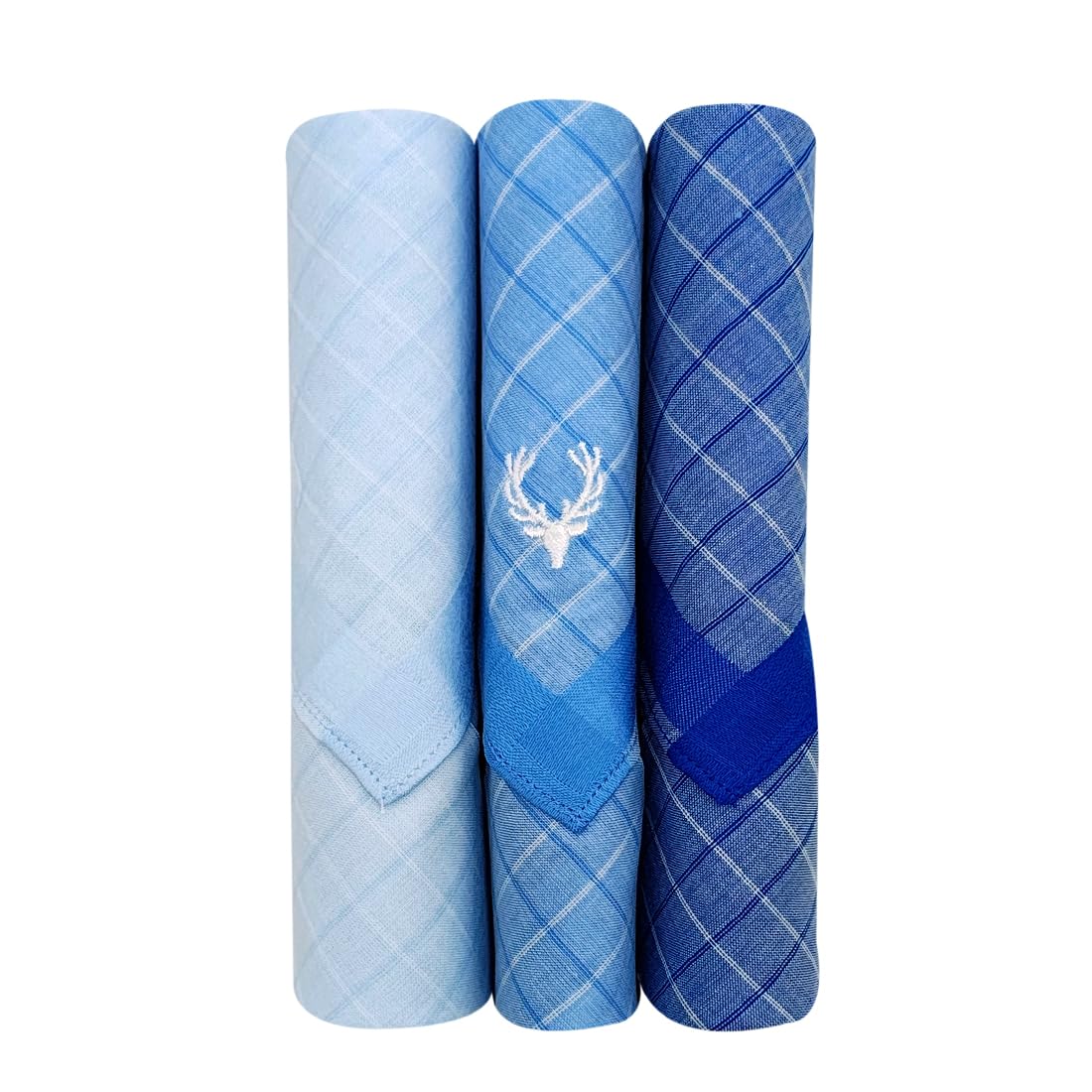 Men's Cotton Pastel Multicolour Handkerchief- Pack of 3, Multicolour, 46 x 46