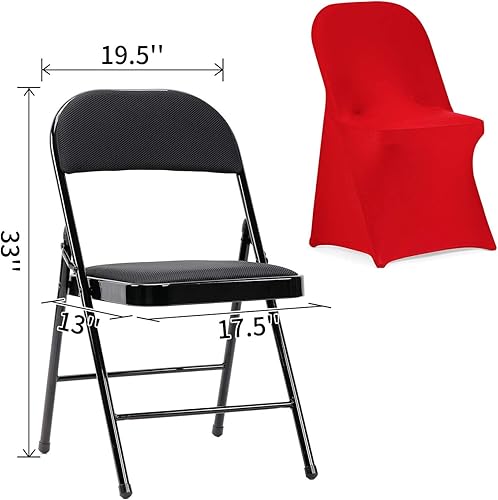 Vista 44 de Funda de silla Peomeise plegable, de elastano para banquete de boda, comedor, evento. Blanco