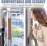 Vista 2 de Fundas para manijas de refrigerador, 5 fundas de cuero para manijas de electrodomésticos de cocina, mantienen tu nevera, microondas, horno